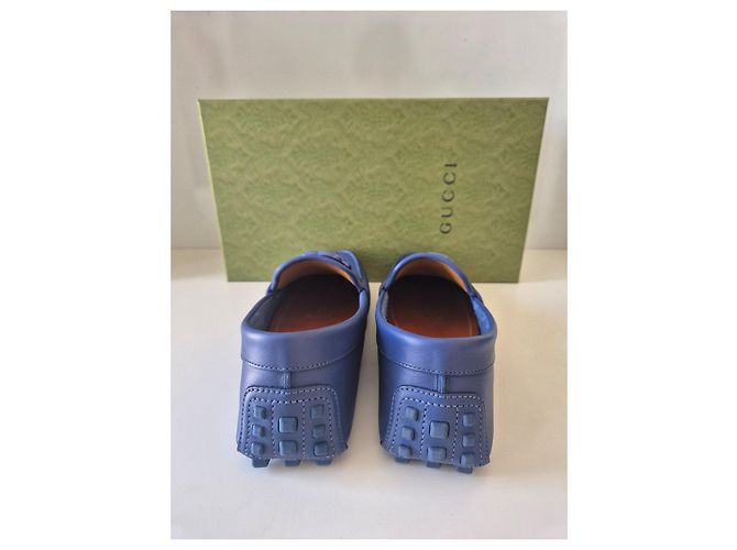 Mocassini Gucci Moccain Leather R.S. in pelle blu - vista 5