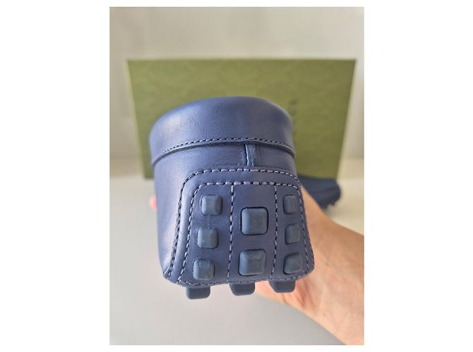 Mocassini Gucci Moccain Leather R.S. in pelle blu - vista 9