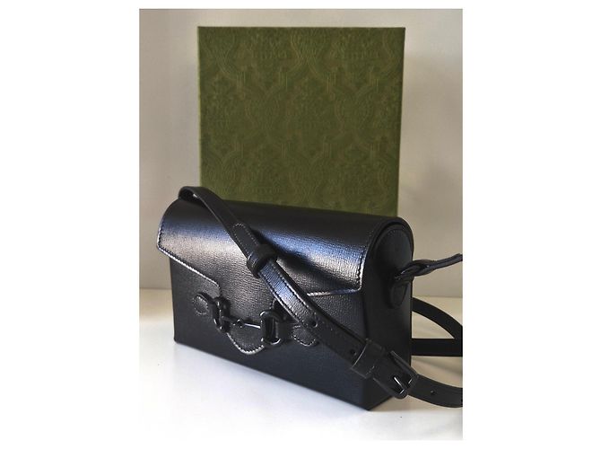 Borsa a tracolla Gucci Horsebit 1955 in pelle nera Nero - vista 4