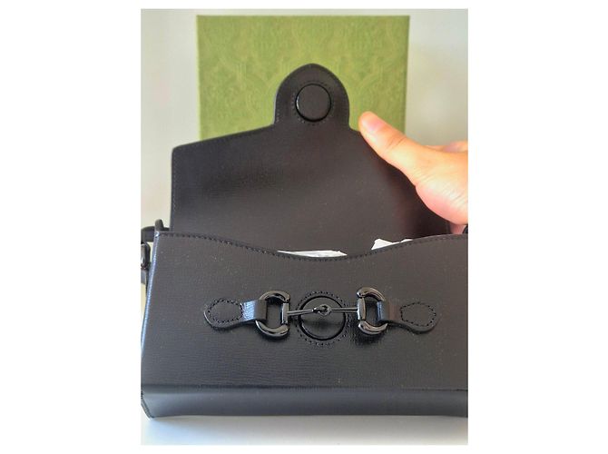 Borsa a tracolla Gucci Horsebit 1955 in pelle nera Nero - vista 7