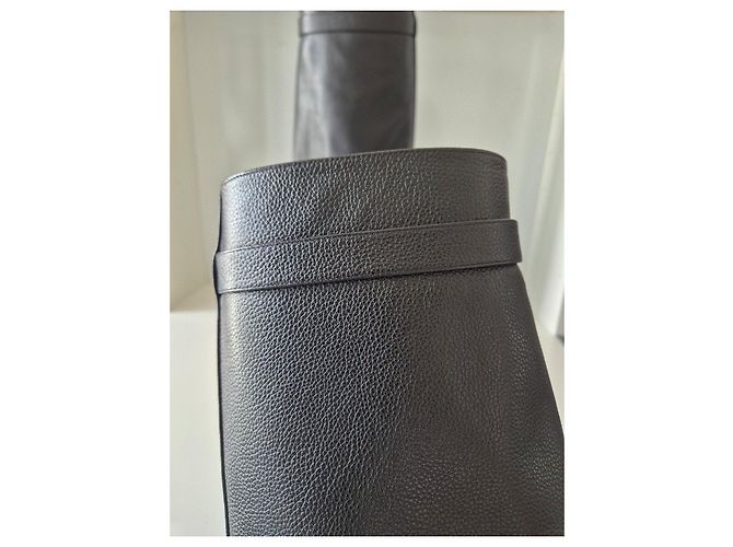 Givenchy Shark Lock Biker Stiefel aus schwarzem Leder - Ansicht 15