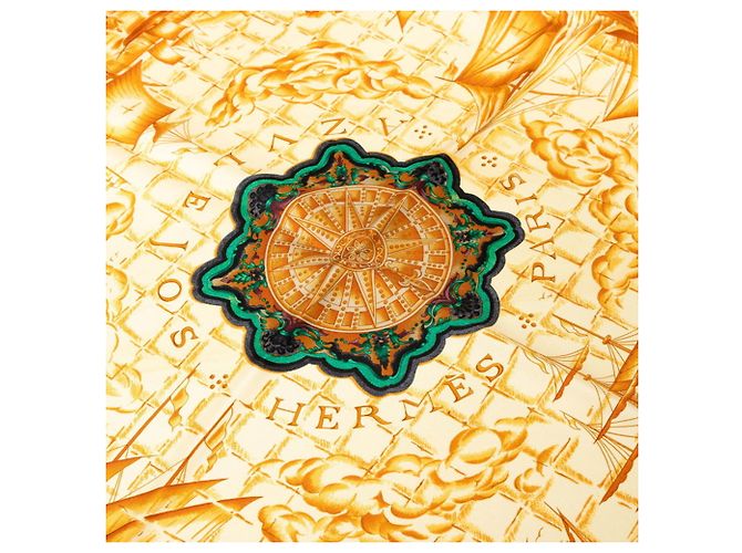 Hermès Sciarpa Hermes Carre 90 Azulejos Marrone Nero - vista 4