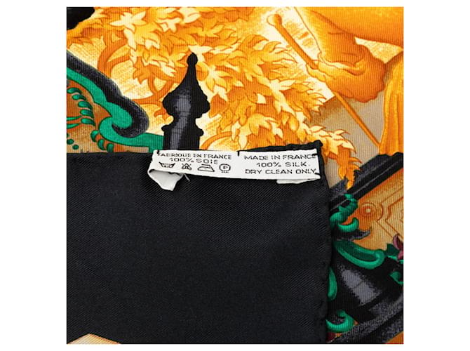 Hermès Sciarpa Hermes Carre 90 Azulejos Marrone Nero - vista 5