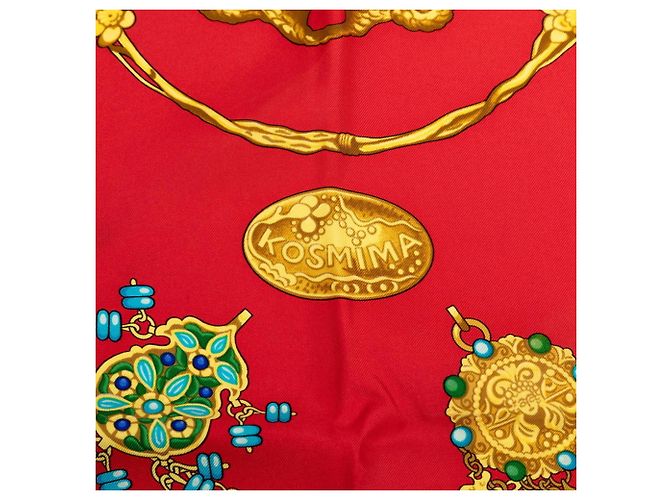 Hermès Pañuelo de seda Hermes Carre 90 Kosmima Roja Azul - vista 4
