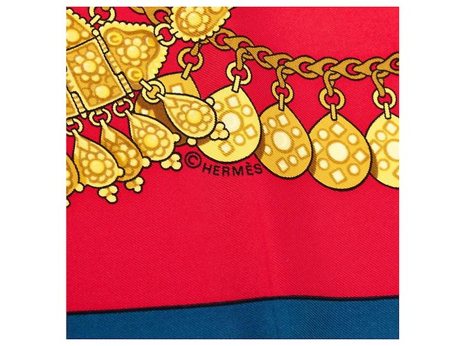 Hermès Pañuelo de seda Hermes Carre 90 Kosmima Roja Azul - vista 5