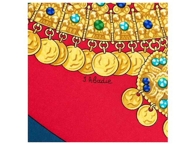 Hermès Pañuelo de seda Hermes Carre 90 Kosmima Roja Azul - vista 6