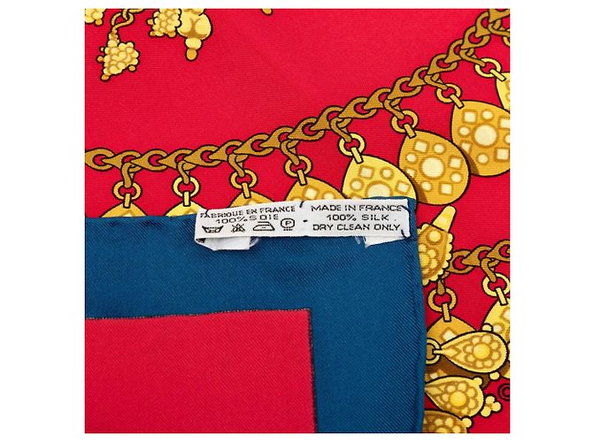 Hermès Pañuelo de seda Hermes Carre 90 Kosmima Roja Azul - vista 7