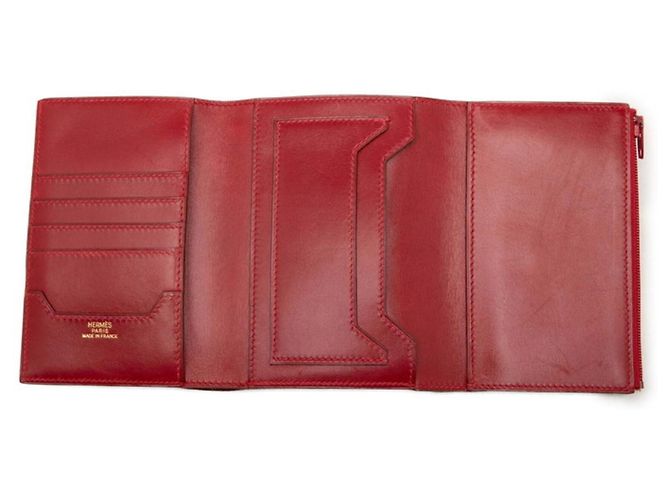 Hermès Cartera plegable compacta Jura Hermes Roja - vista 5