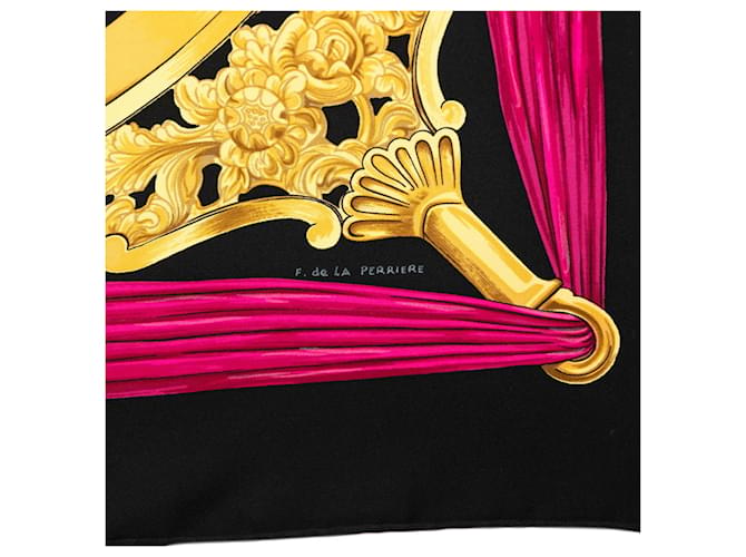 Hermès Sciarpa Carré 90 Etriers Stirrup Hermes Nero - vista 5