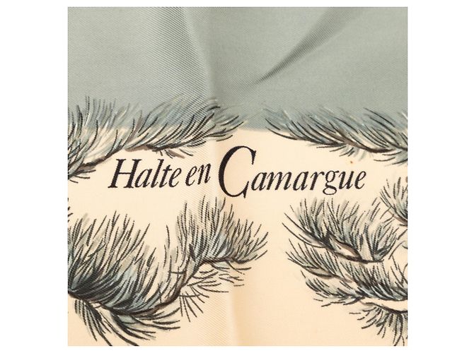 Hermès Sciarpa Hermes Carre 90 Halte en Camargue Marrone Crudo - vista 5