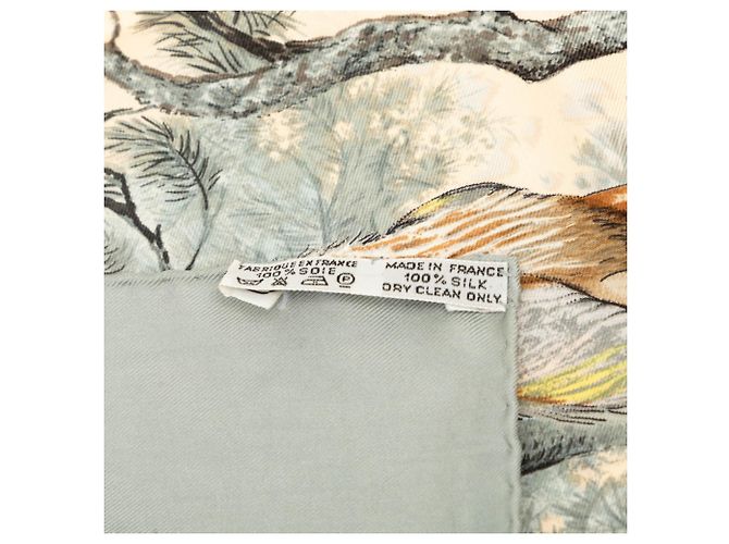 Hermès Sciarpa Hermes Carre 90 Halte en Camargue Marrone Crudo - vista 8