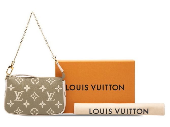 Louis Vuitton Monogram Empreinte Mini Pochette Accessoires Beige Cachi - vista 6