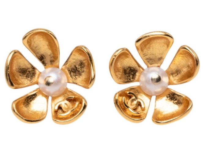 Orecchini a lobo con motivo fiore Coco Mark Chanel D'oro - vista 2