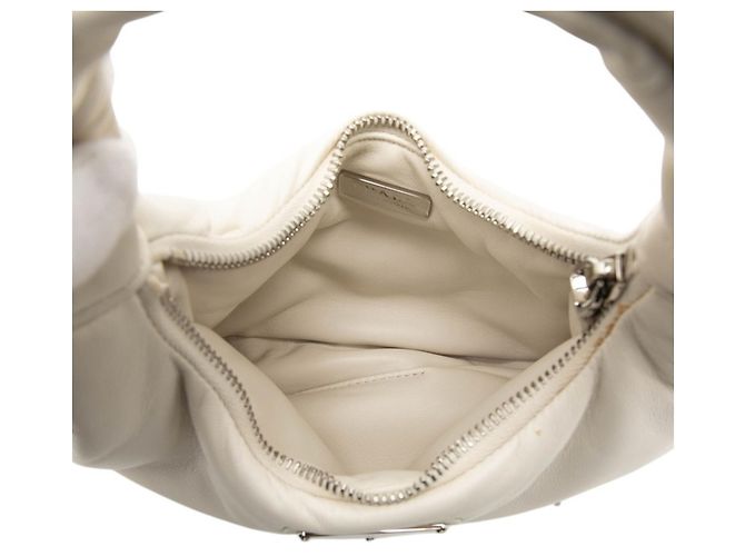 Sac à main avec logo plaque Triangle Prada Blanc - vue 4