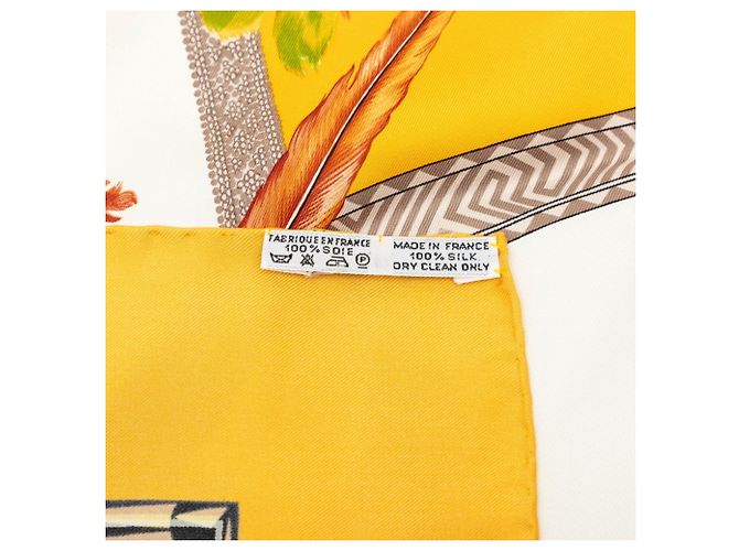 Hermès Hermes Carré 90 Brazil Schal Weiß Gelb - Ansicht 7