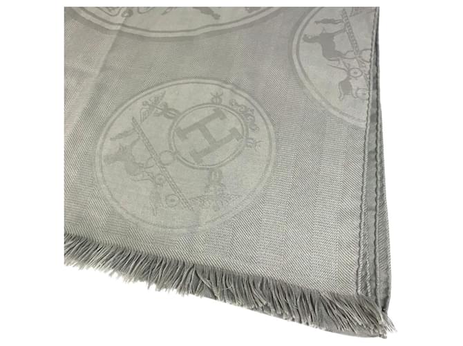 Hermès Sciarpa New Libris Hermes in grigio Marrone - vista 5