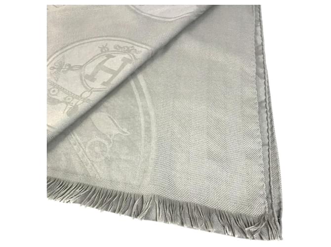 Hermès Sciarpa New Libris Hermes in grigio Marrone - vista 6