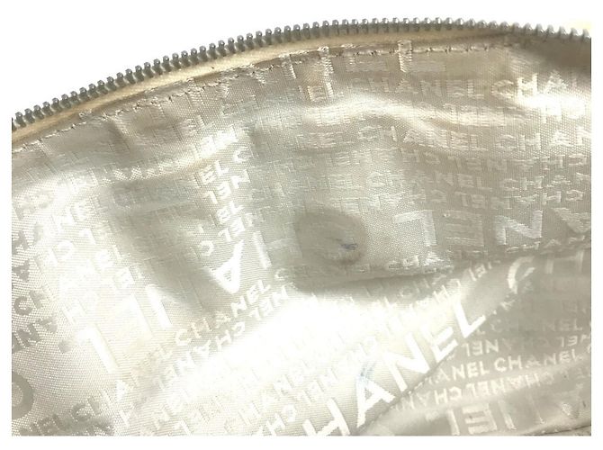 Borsa Chanel in pelle e tela beige Crudo - vista 16