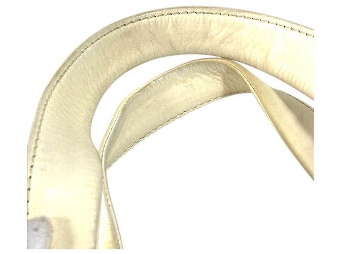 Borsa Chanel in pelle e tela beige Crudo - vista 8