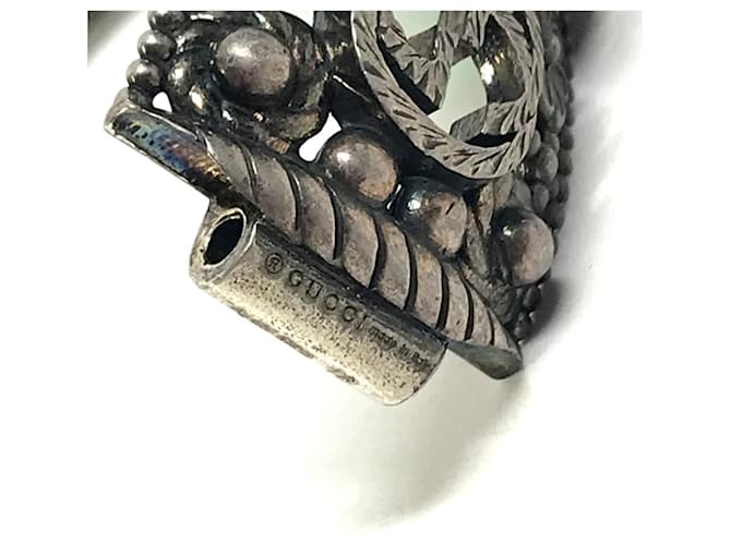 Bracciale rigido Gucci verde e argento - vista 10