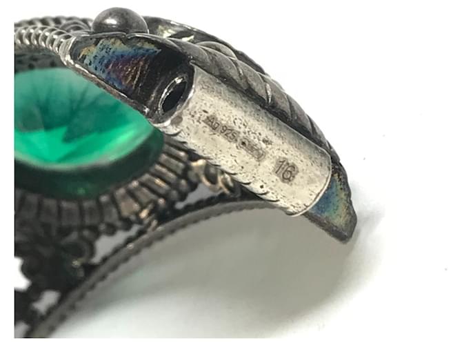 Bracciale rigido Gucci verde e argento - vista 11