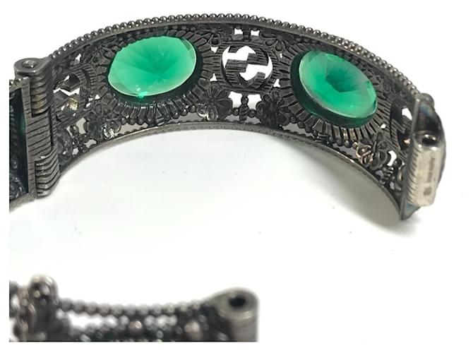 Bracciale rigido Gucci verde e argento - vista 13