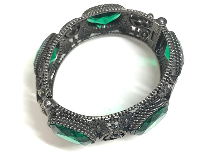 Bracciale rigido Gucci verde e argento - vista 7