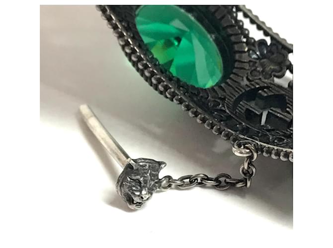 Bracciale rigido Gucci verde e argento - vista 8