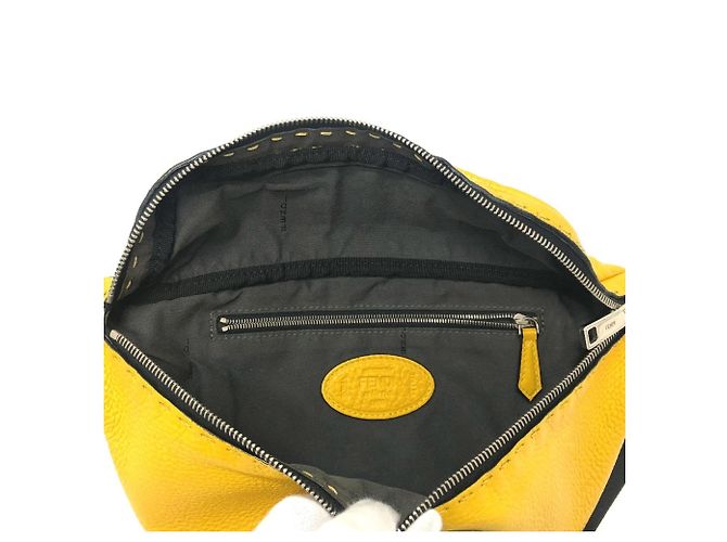 Borsa a tracolla Fendi Selleria Giallo - vista 12