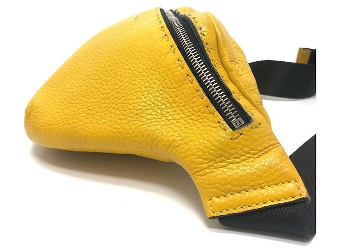 Borsa a tracolla Fendi Selleria Giallo - vista 4