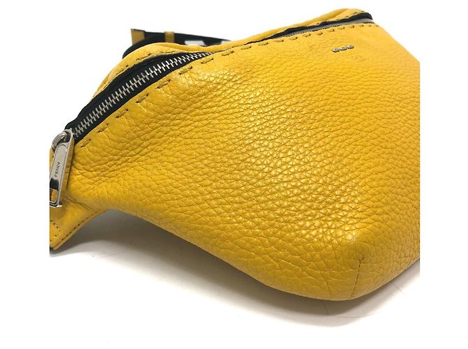 Borsa a tracolla Fendi Selleria Giallo - vista 7