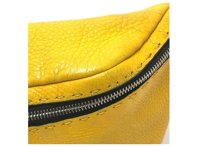 Borsa a tracolla Fendi Selleria Giallo - vista 8