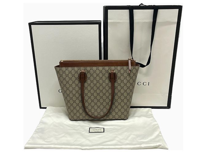 Borsa Tote Gucci GG Canvas Beige - vista 18