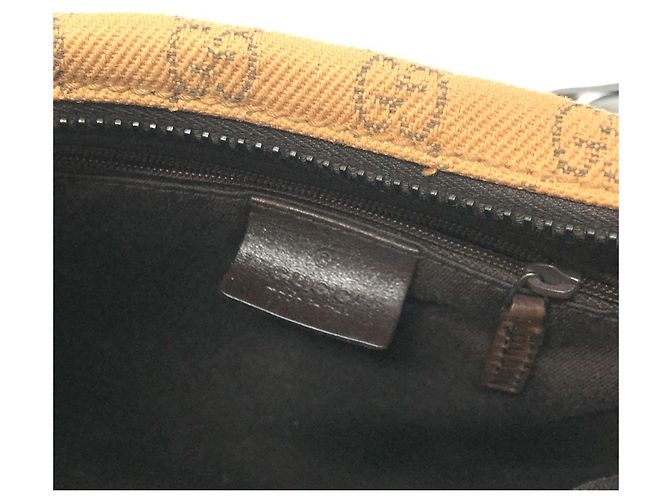 Borsa a mano Gucci in tela beige - vista 13