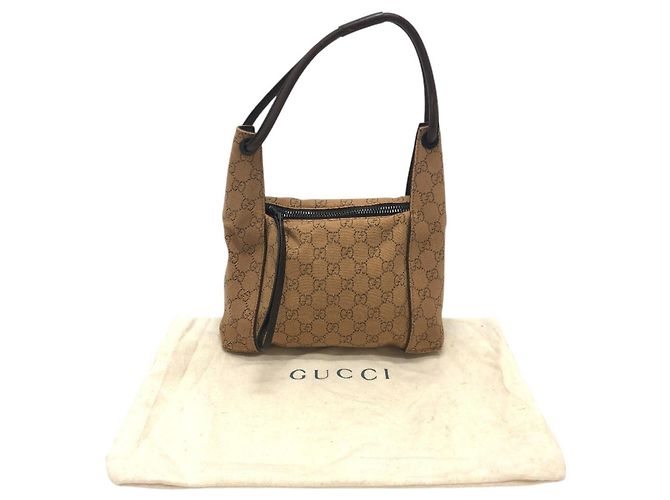 Borsa a mano Gucci in tela beige - vista 15