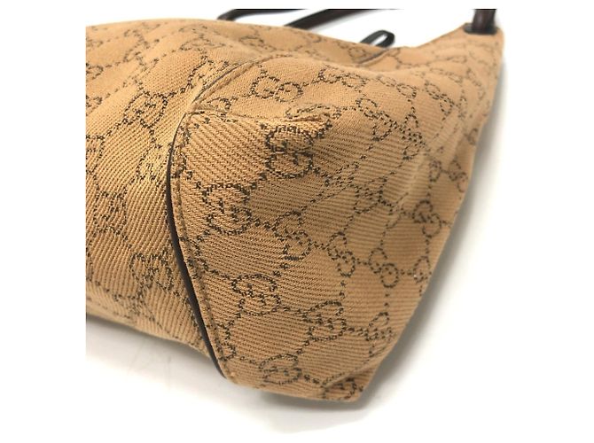 Borsa a mano Gucci in tela beige - vista 7