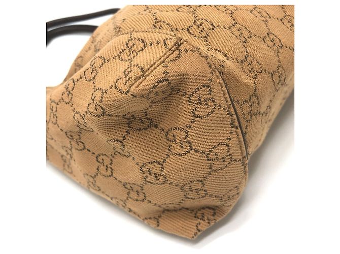 Borsa a mano Gucci in tela beige - vista 8