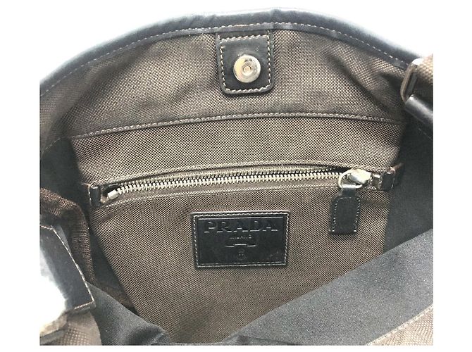 Prada VA0655 Logo Jacquard Crossbody Pouch Braun - Ansicht 12