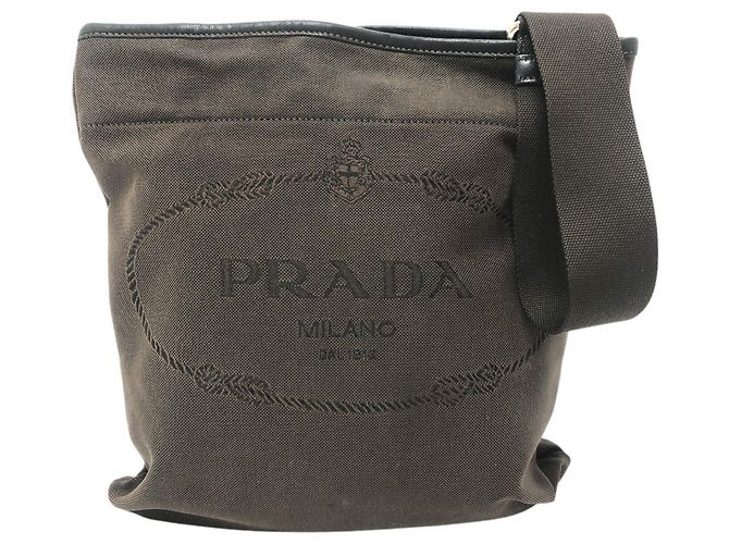 Prada VA0655 Logo Jacquard Crossbody Pouch Braun - Ansicht 2