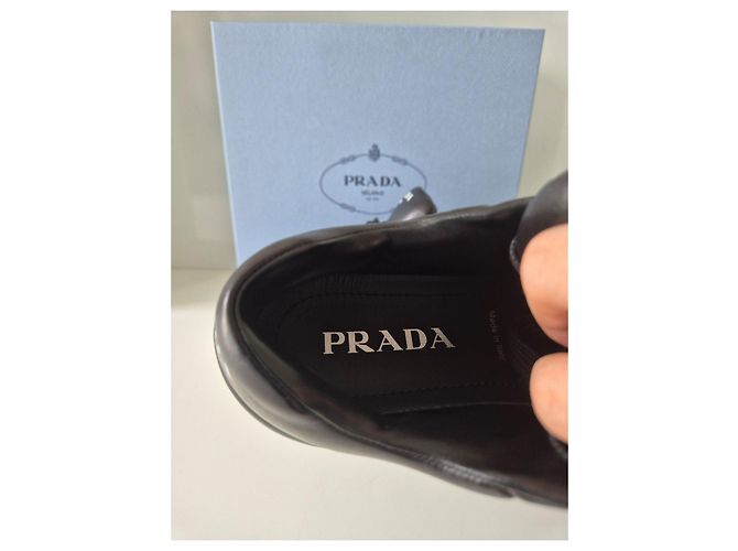 Prada Monolith Sneakers in pelle nera Nero - vista 8
