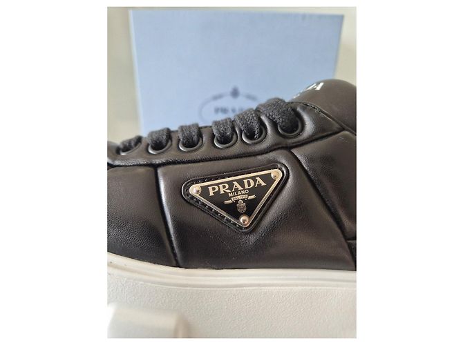 Prada Monolith Sneakers in pelle nera Nero - vista 9