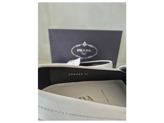 Mocassini Prada in pelle bianca Bianco - vista 10