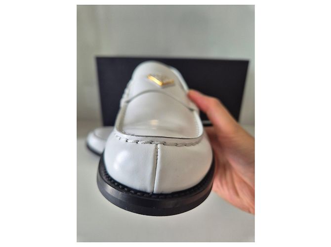 Mocassini Prada in pelle bianca Bianco - vista 13
