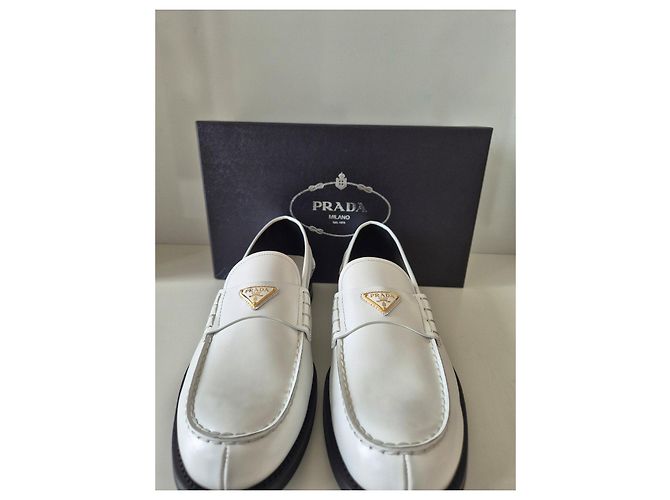 Mocassini Prada in pelle bianca Bianco - vista 3
