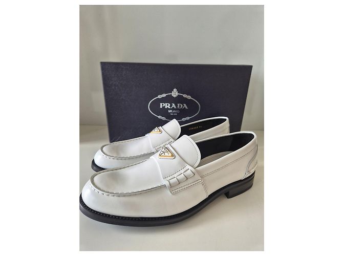 Mocassini Prada in pelle bianca Bianco - vista 4