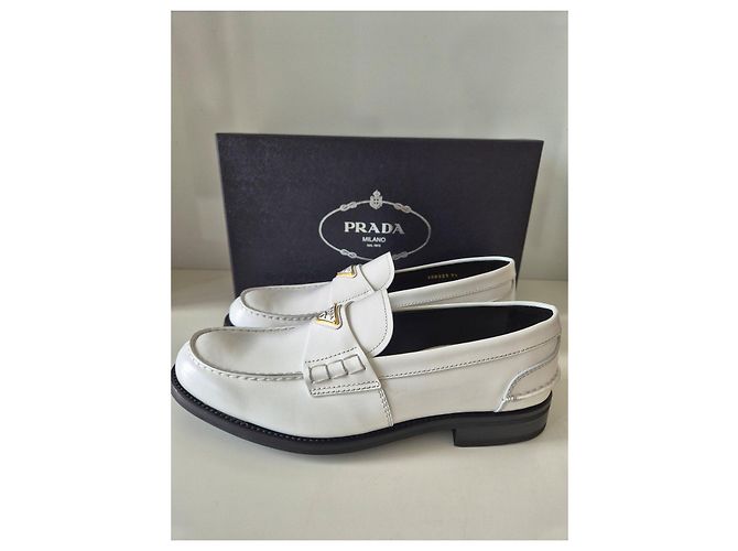 Mocassini Prada in pelle bianca Bianco - vista 5