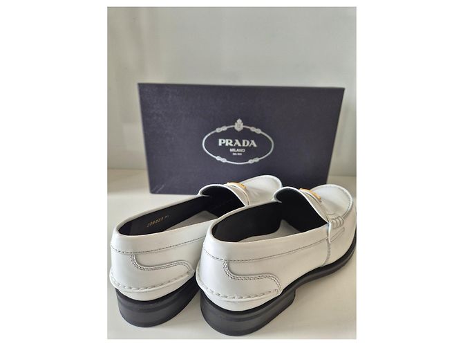 Mocassini Prada in pelle bianca Bianco - vista 6