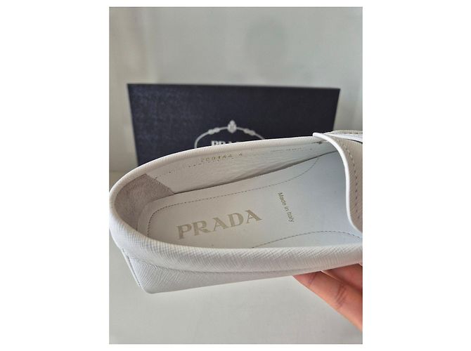 Mocassini Prada in pelle bianca Bianco - vista 10