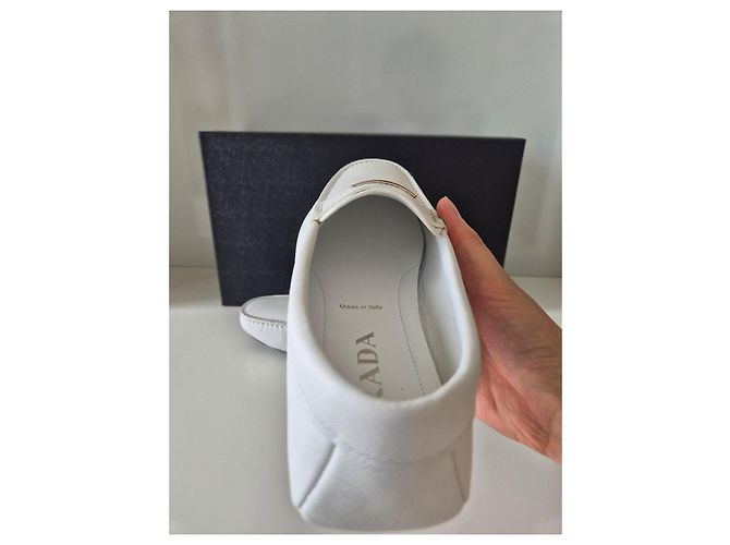 Mocassini Prada in pelle bianca Bianco - vista 11