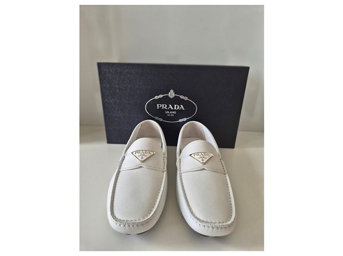 Mocassini Prada in pelle bianca Bianco - vista 3